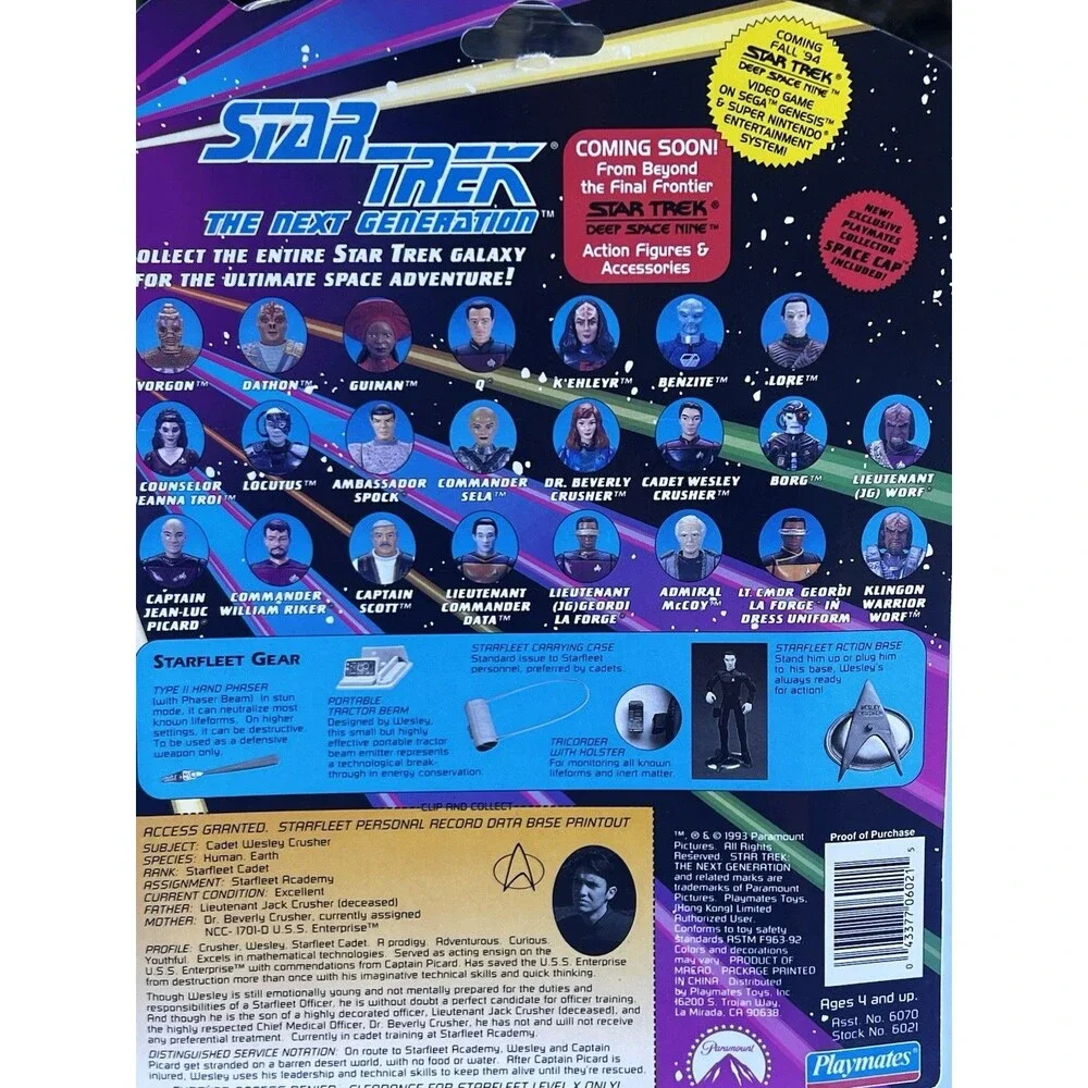 Playmates Star Trek The Next Generation Cadet Wesley Crusher Action Figure